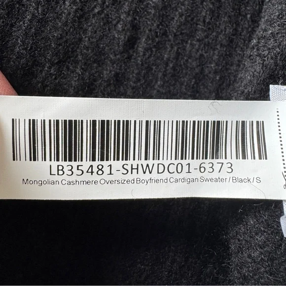 NWT! QUINCE Mongolian Cashmere Oversized Boyfriend Cardigan Sweater Black Small - Picture 7 of 11